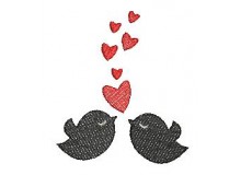 Stickmuster - Love Birds Pärchen